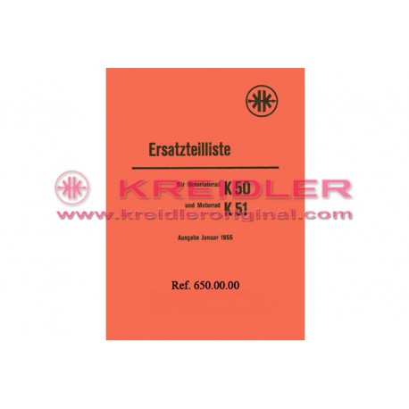 Ersatzteilliste für Motorfahrrad K50 und K51