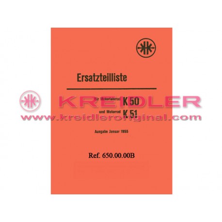 Ersatzteilliste für Motorfahrrad K50 und K51
