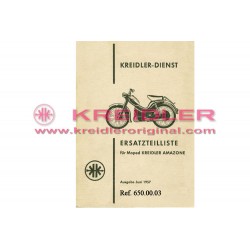 Ersatzteilliste für Moped Amazone Juni 1957