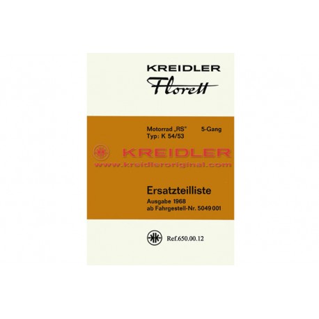 Ersatzteilliste Motorrad "RS" K54/53 1968