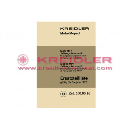 Ersatzteilliste Mofa/Moped 1970 MF4/MP1