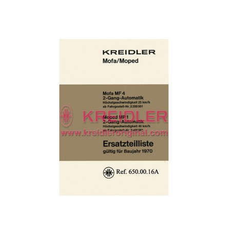 Ersatzteilliste MF4  MP1 1970