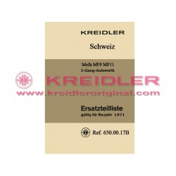 Ersatzteilliste MOFA MF9/MF11 Schweiz 1971