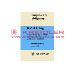Ersatzteilliste RM 4-Gang K54/42 D 1972