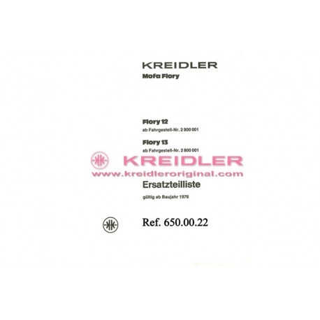 Ersatzteilliste Mofa Flory 12/13 1976