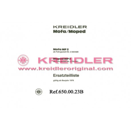 Ersatzteilliste Mofa MF2 Moped MP2 1976