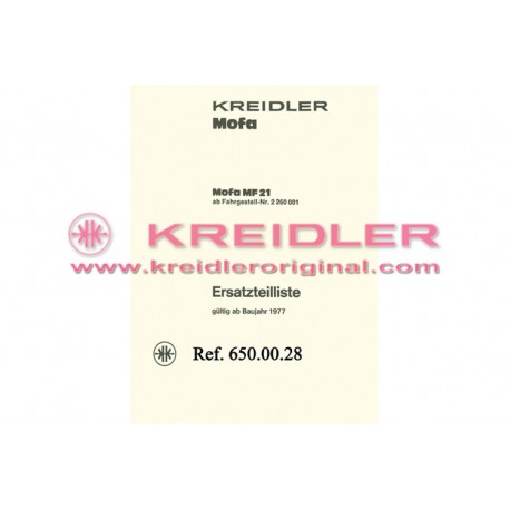 Ersatzteilliste Mofa 1977 MF 21