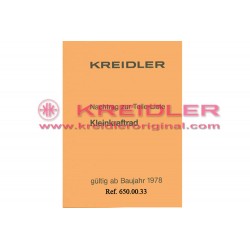 Nachtrag zur Teile-Liste Kleinkraftrad RS 78