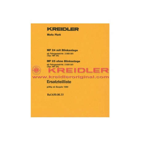 Ersatzteilliste Mofa Flott 1980 MF24/25