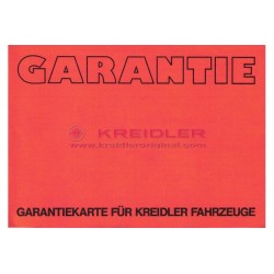GARANTIEKARTE FüR KREIDLER FAHRZEUGE