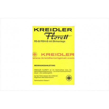 Kreidler Florett Bedienunsanl.RS-B/RSH-B
