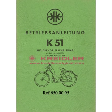 Kreidler betriebsanleitung K51  1954