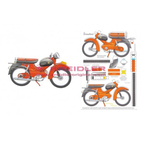 Cartão p/ construir Kreidler de cartão