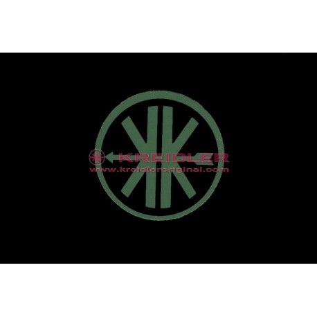 Autocollant rond 60mm noir/vert