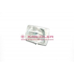 Head lamp glass with reflector rectangular