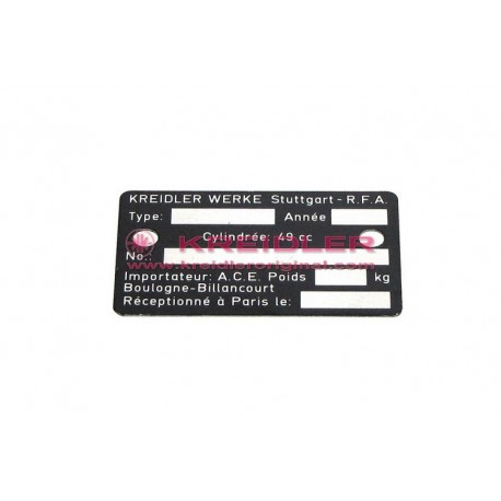 Typenschild für Frankreich