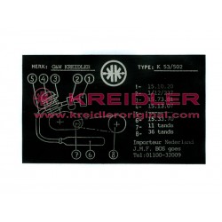 Sticker for K53/502 NL K0073 JB KREIDLER