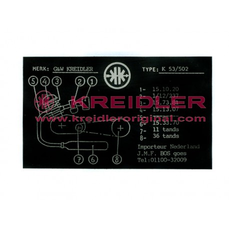 Abziehbild für K53/502 NL K0073 JB KREIDLER