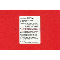 Type plate (self-adhesive-label) USA