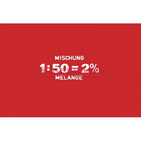 Abziehbild "Mischung 1:50" weisse Schrift